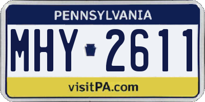 PA license plate MHY2611