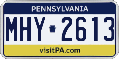 PA license plate MHY2613