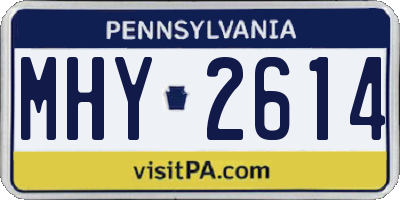 PA license plate MHY2614