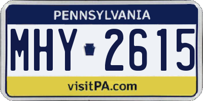 PA license plate MHY2615