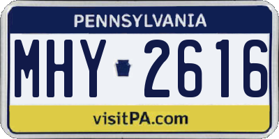 PA license plate MHY2616
