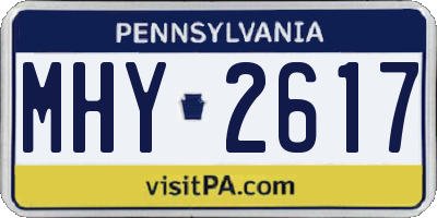 PA license plate MHY2617