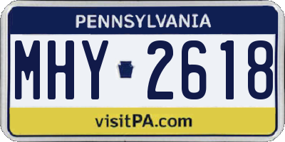 PA license plate MHY2618