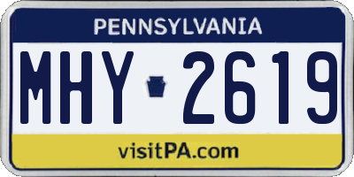 PA license plate MHY2619