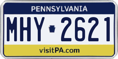 PA license plate MHY2621