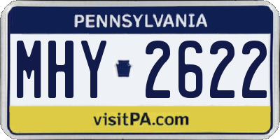 PA license plate MHY2622