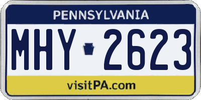 PA license plate MHY2623