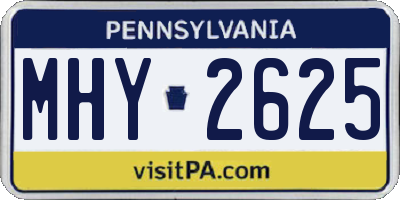 PA license plate MHY2625