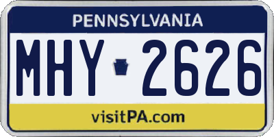 PA license plate MHY2626
