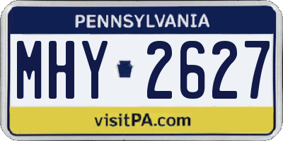 PA license plate MHY2627