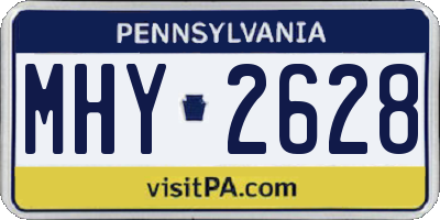 PA license plate MHY2628