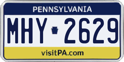 PA license plate MHY2629