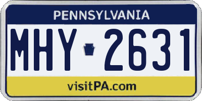 PA license plate MHY2631