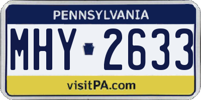 PA license plate MHY2633