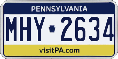 PA license plate MHY2634
