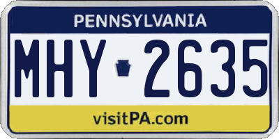 PA license plate MHY2635