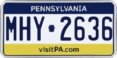 PA license plate MHY2636