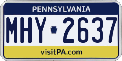 PA license plate MHY2637