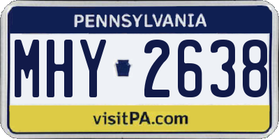 PA license plate MHY2638