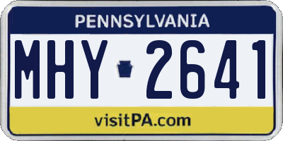 PA license plate MHY2641
