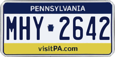 PA license plate MHY2642