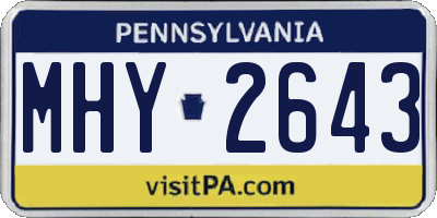 PA license plate MHY2643
