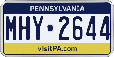 PA license plate MHY2644