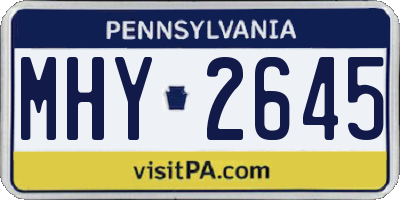 PA license plate MHY2645
