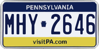 PA license plate MHY2646