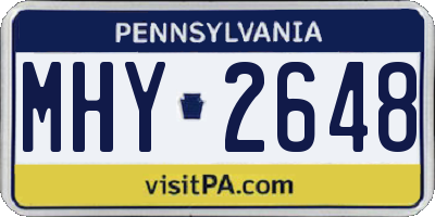 PA license plate MHY2648