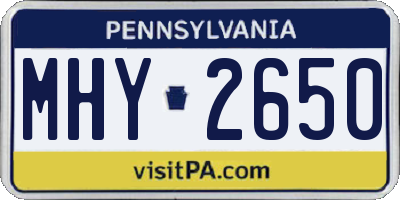 PA license plate MHY2650