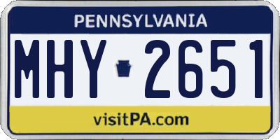 PA license plate MHY2651