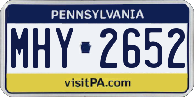 PA license plate MHY2652