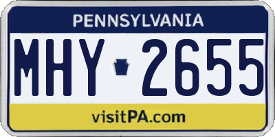 PA license plate MHY2655