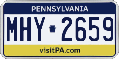 PA license plate MHY2659