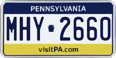 PA license plate MHY2660