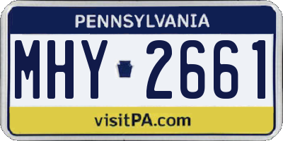 PA license plate MHY2661