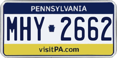 PA license plate MHY2662