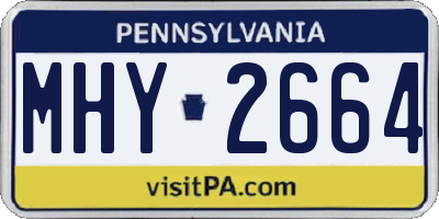 PA license plate MHY2664
