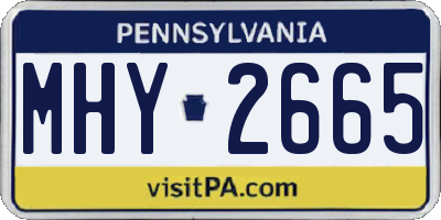 PA license plate MHY2665