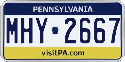 PA license plate MHY2667