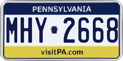 PA license plate MHY2668