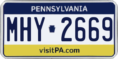 PA license plate MHY2669