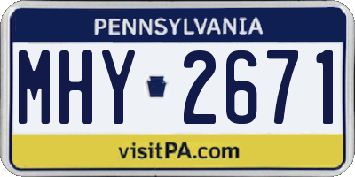PA license plate MHY2671