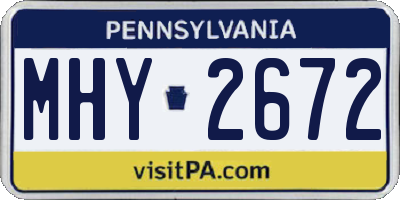 PA license plate MHY2672
