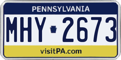 PA license plate MHY2673