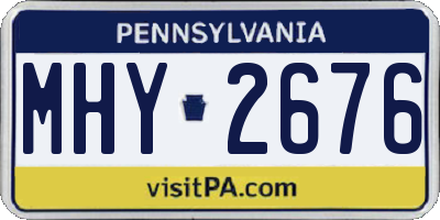PA license plate MHY2676