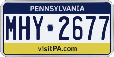 PA license plate MHY2677