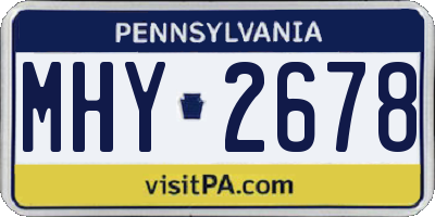 PA license plate MHY2678