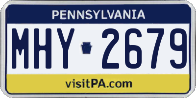 PA license plate MHY2679